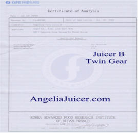 Angel juicer lab analysis comparing other twin gear juicers